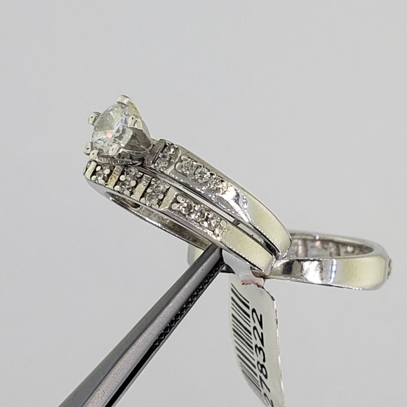 Brand New 3 Pcs 925 Silver His & Hers Wedding Set - Picture 5 of 8